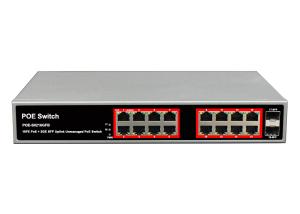 China POE-S0216GFB (16FE+2GE SFP) 16 Port 100Mbps IEEE802.3af/at PoE Switch 300W Built-in Power Supply (Newly Developed) factory