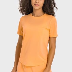 China New Summer Cool Women Short Sleeve Workout Shirt Yoga T-Shirt Athletic Tee Top factory