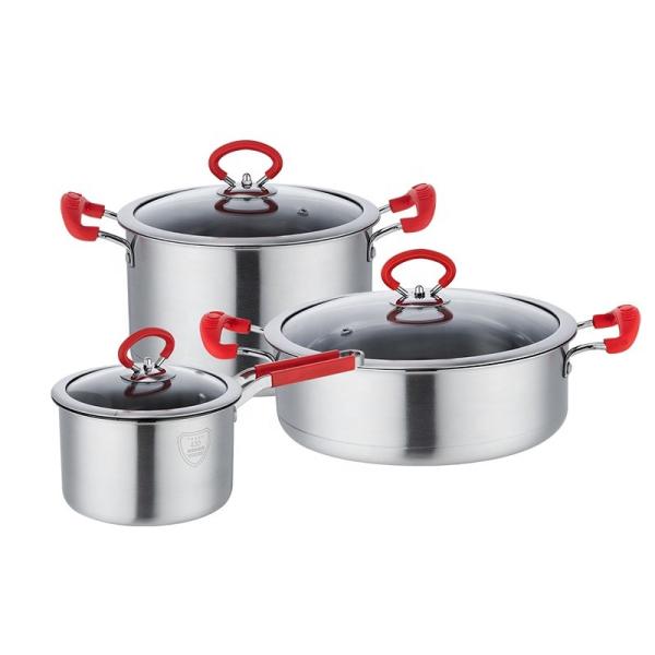 New Arrival Kitchen Cooking Pot Set Stainless Steel Soup Pot Set Cooking
