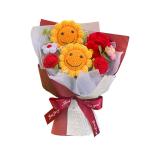 Smiling Face Sunflower and Common Sunflower Woolen Flower Bouquet Finished