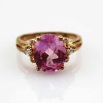 Fashion Jewelry Rose Gold Plated 925 Silver Ring 9mmx11mm Pink Cubic Zircon