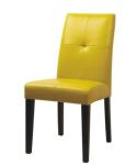 PU/leather upholstery beech wood wooden dining chairs with double line stitching
