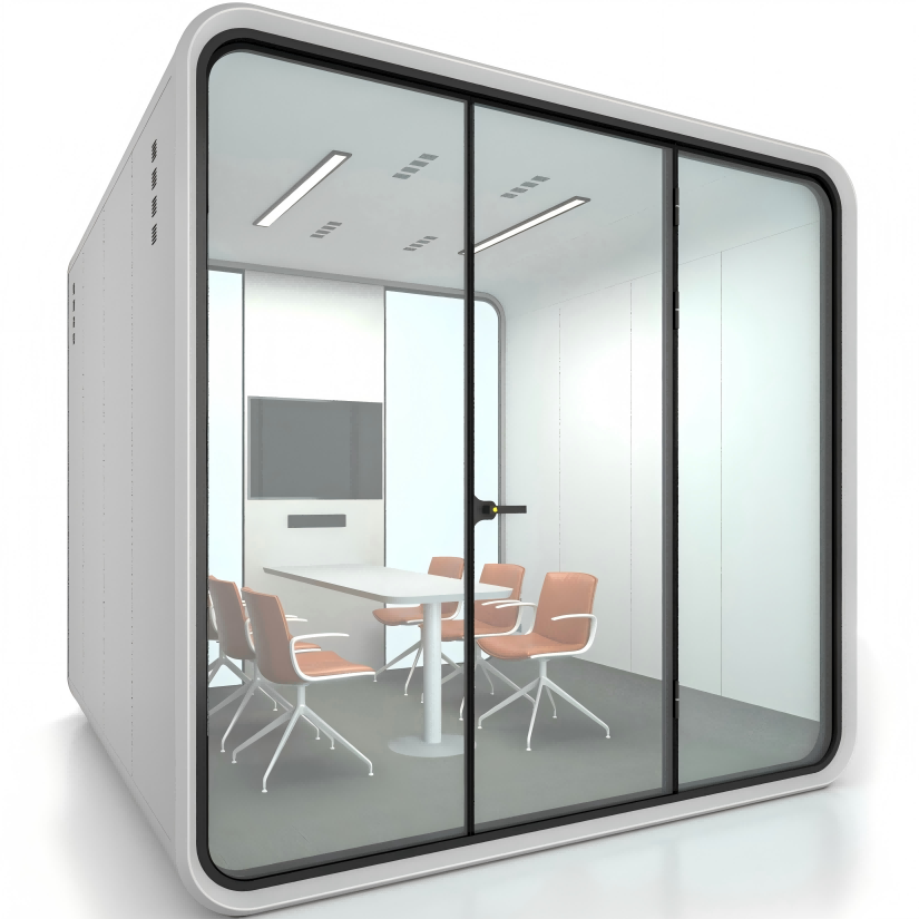 Steel Structure Coworking Pods Grey Meeting Room Pod Durable