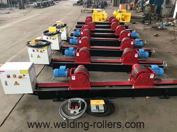 Lead Screw Pipe Welding Rotator Rubber And Steel Wheel Welding Roller Beds 20T