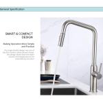 Infrared Sensor Kitchen Basin Taps Brushed Nickel SUS304 Stainless Steel