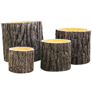 China Round Black Reinforced Clay Planter for Indoor Or Outdoor Space factory
