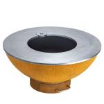 Round Rust Corten Steel Heavy Duty Fire Pit Grill 70*70*35 Cm