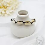 Women Beaded Gemstone Bracelet Black Rope White Shell 21mm Long