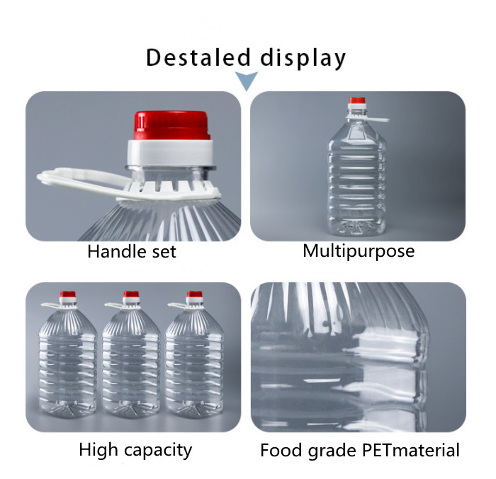 OEM Clear Pet Plastic Condiment Bottles 250ml 500ml 1l Cooking Oil Container Plastic