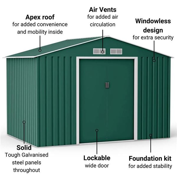 Convenient and Practical AJUNION 6x8ft Garden Building Shed for Countyard Storage