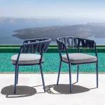Modern Outdoor Furniture High Load Woven Rattan Dining Chair for Garden Dining