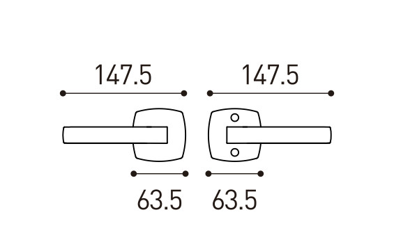 Luxury Interior American Door Handles 63.5mm 147.5mm For Bathroom