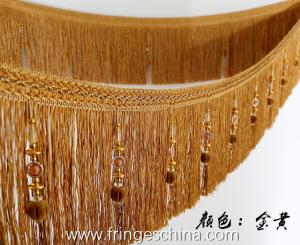 China Handmade fashionable chain beads lace tassels fringes for curtain/sofa/pillow/stage decoration factory