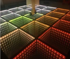 China Toughened Glass Surface 50X50cm LED SMD 5050 Infinity Illusion Dance Floor for Parties factory