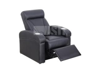 China 700mm Gravity Home Cinema Chairs Genuine Leather Material With Silver Cupholder factory