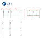 Office Building Waterproof Waist Height Turnstile Glass Swing Turnstile114a