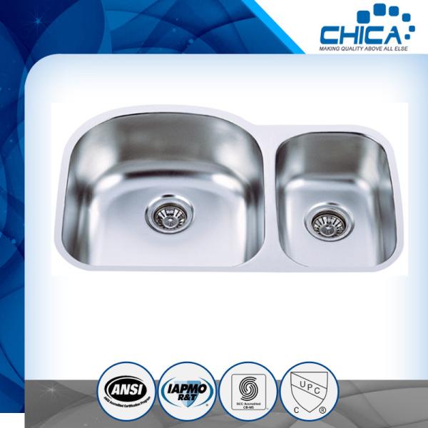 stainless steel sink with undermount sylte for USA market with 18gauge and