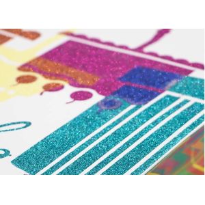 Sandblasting Present Paper Bag Twinkling Star Lamination Ribbon Handle