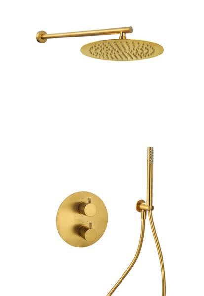 Concealed in wall thermostaic temperature rainshowe handshower mixer brushed