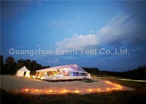 China Outdoor Exhibition Clear Span Tent Double PVC Fabric With Glass Door 3.95M Eave Height factory