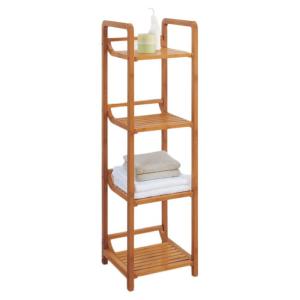 China Multipurpose Bamboo Bathroom Supplies 3 Tier Wooden Bamboo Bathroom Towel Shelf factory