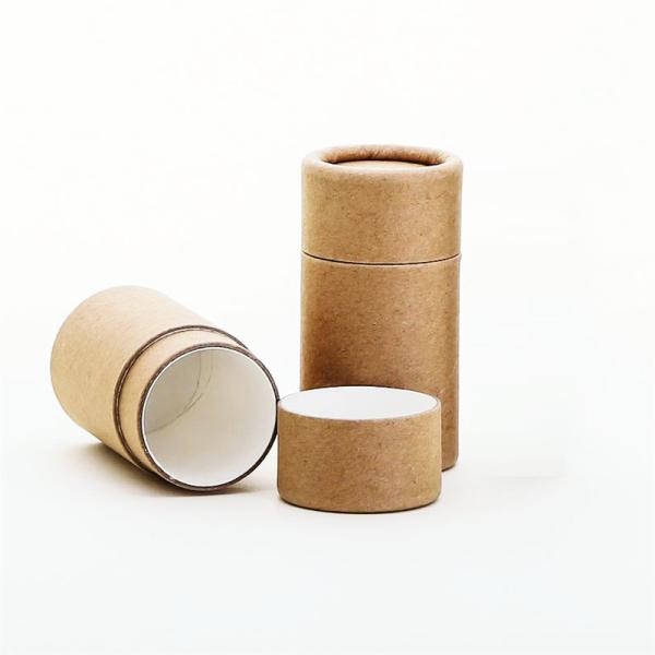 Push Up Brown Kraft Lip Balm Paper Tube Deodorant Stick Packaging Cylider