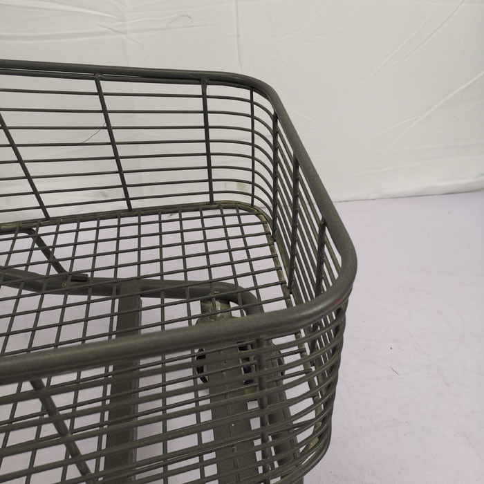 CE Customizable Gray Shopping Basket Trolley Chain Supermarket Grocery Cart With 4'' PU Wheels