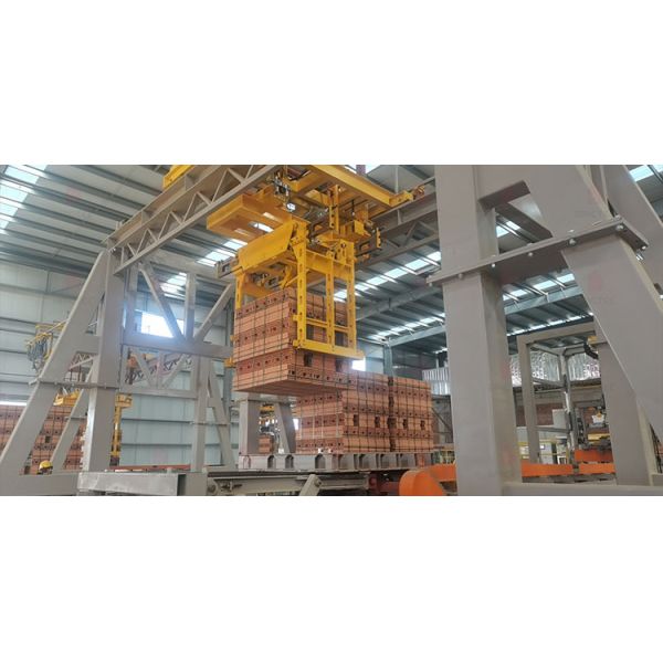 Automated Clay Brick Stacking and Packaging System with One-Touch Brick Type Switching and Simple Operation