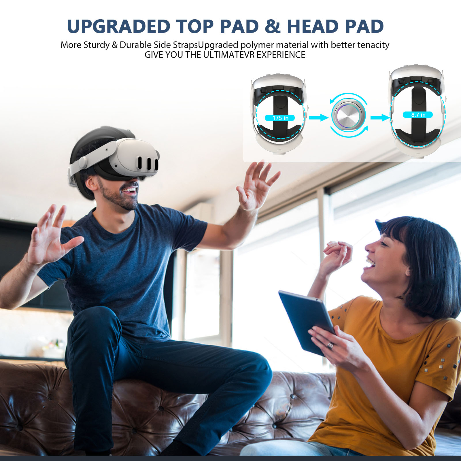 New for Meta Quest 3 With RGB Headset and VR Headset With 8000mAh for Meta Quest 3 VR Accessories