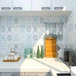Modern Tile Mosaic Ceramic Wallpaper Roll for Kitchen Cupboard Cabinet Furniture