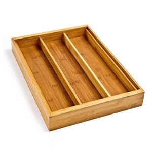 China Kitchen Adjustable Bamboo Storage Organizer Expandable Drawer Organizer Trays factory