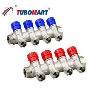 China Brass Pex Pipe Manifold 2 - 12 Port Water Underfloor Heating Manifold factory