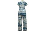 Two Piece Ladies Pajama Sets Nightwear Short Tops & Long Pants Tie Dye Effect