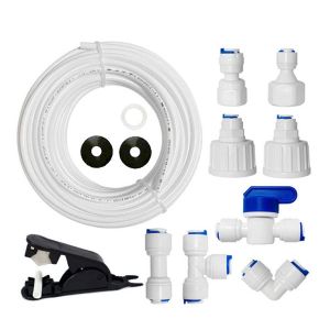 China Push In Water Filter Connection Fittings Refrigerators Water Hose Connector 3/8&quot; 1/4&quot; factory