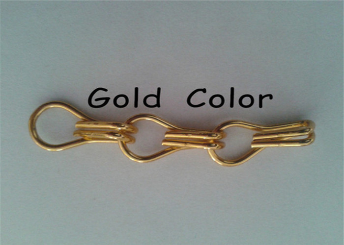 Golden Color Customized 9mm Hole Chain Link Fly Screen Decorative Metal Mesh