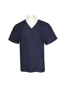 China 220 GSM Cotton 60% Polyester 40% Medical Uniform Scrub V Neck Navy factory