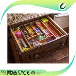 Classics Bamboo Kitchen Supplies , Bamboo Flatware Organizer No Petrochemicals