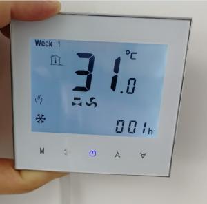China 3a ABS 10k Touch Screen Room Thermostat For Fan Coils factory