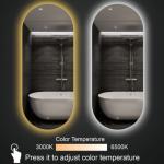 Polished Silver Tempered Glass Bathroom Mirror , Safety LED Bathroom Mirror
