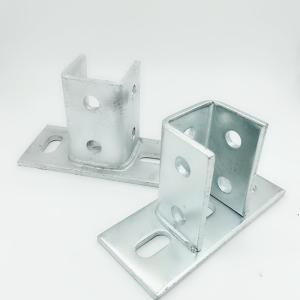 China 4 Holes 12 Gauge Steel Strut Channel Fitting Base For Secure Channel Support factory