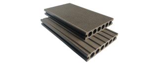 China Grooves Round Hole 140mm 25mm Hollow Wpc Floor factory