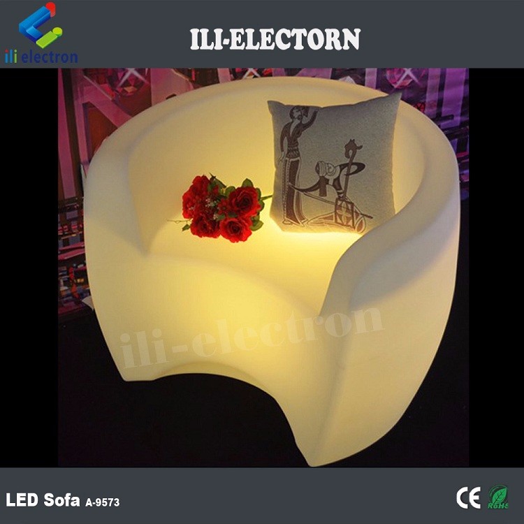 Commercial PE Plastic LED Glow Furniture , Illuminated LED Lounge Sofa