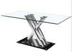 Chromed Tempered Glass 150x90cm Modern Style Dining Table