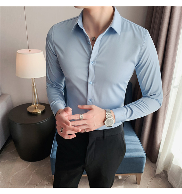 Formal Slim Fit Button Down Dress Shirts for Men Custom Breathable and Solid Colors