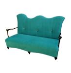 Nordic Leisure Wave Shape Two Seat Hotel Room Sofa Colorful Fabric Wooden Frame