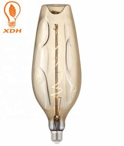 China Smoky 4W Amber Edison Light Bulbs Curved TC120 LED Filament Candelabra Bulbs factory