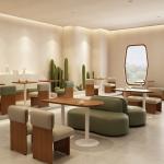 High End Besopke Leisure Sofa Coffee Table Free Combination Set Green Beige