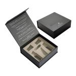 OEM Black UV Coating Hot Stamping Cosmetic Gift Boxes With Insert
