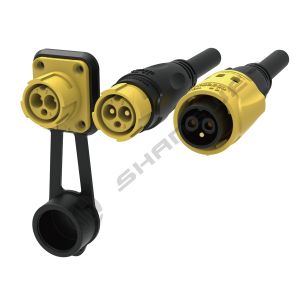 IP65 Quick Plug Output Push-pull Self-locking Yellow Industrial Female Male Plug
