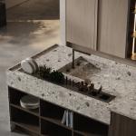Custom Modern Design Villa Modern Kitchen Cupboard Melamine Kitchen Cabinets